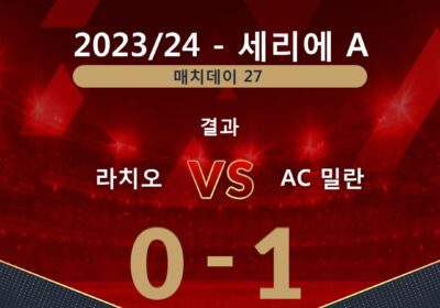 라치오 0-1 밀라노 경기 결과