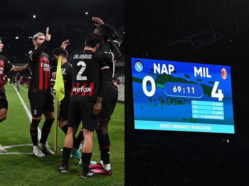 Napoli destroyed by Milan while Osimhen out
