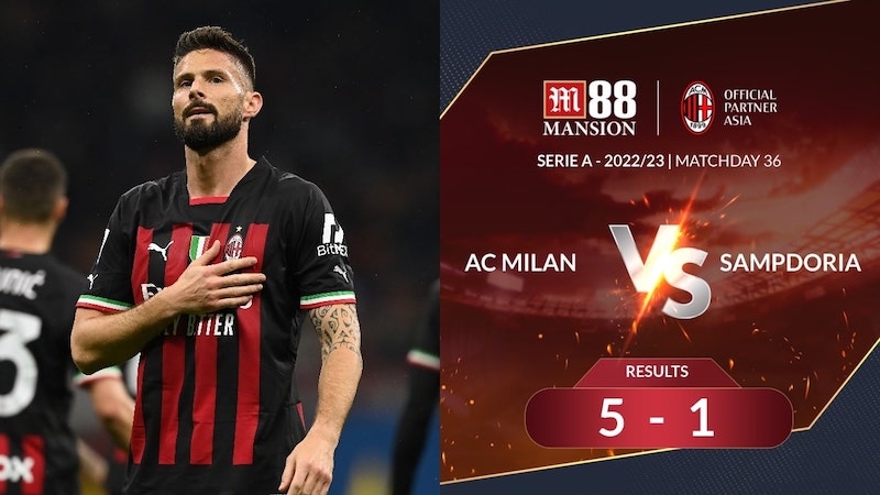 AC Milan 5-1 Sampdoria - Giroud's hattrick inspired Rossoneri