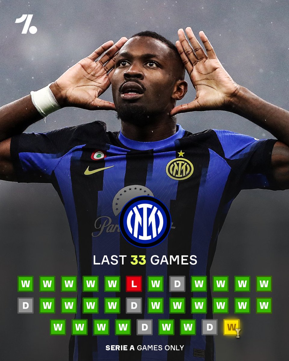 Inter Milan lost only once in the the run to Serie A title this season